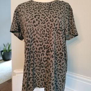 Lucky Brand Women's Leopard Print Shirt Size XL/14